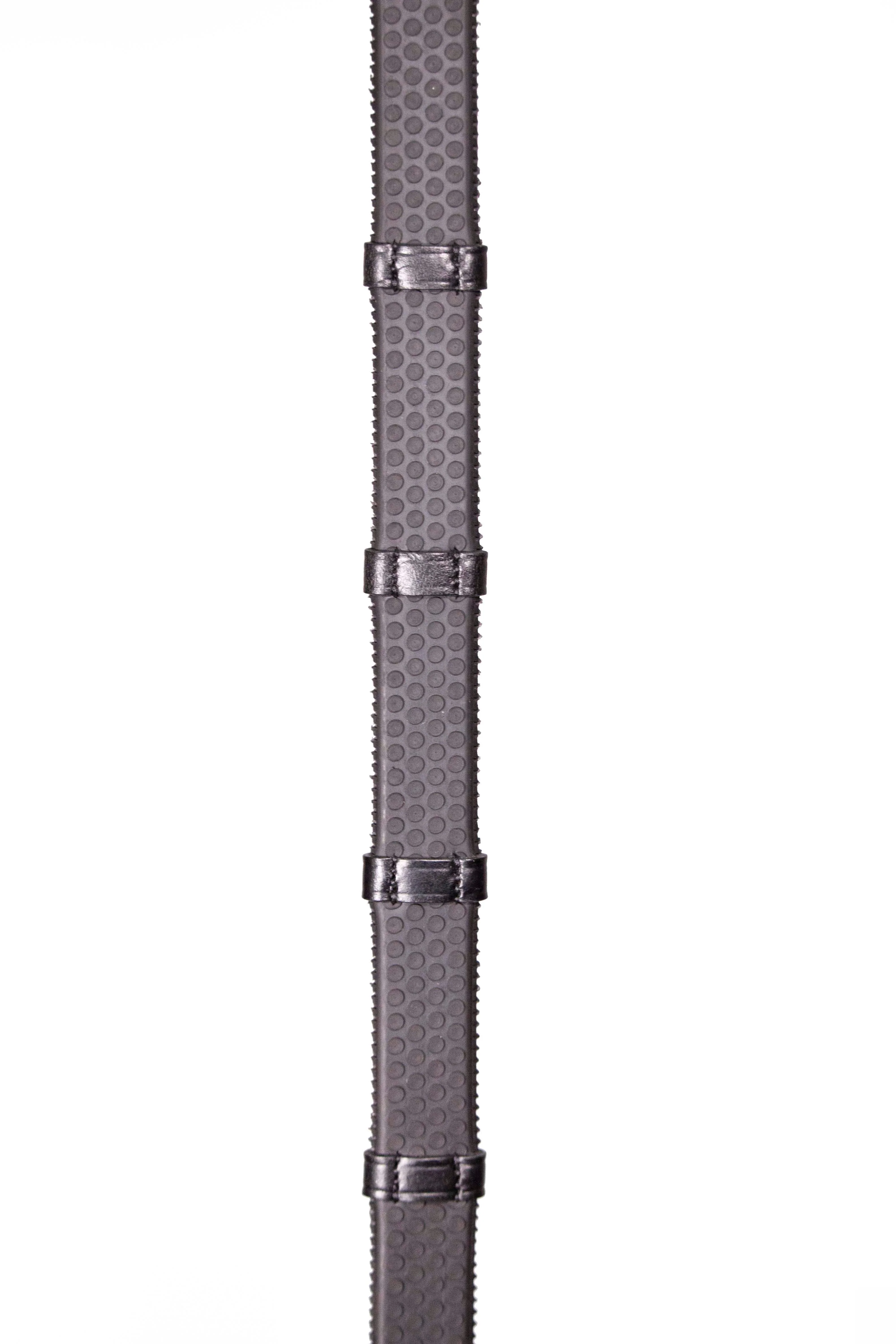 Henry James Large Pimple Hybrid Rubber Reins With Leather Stoppers