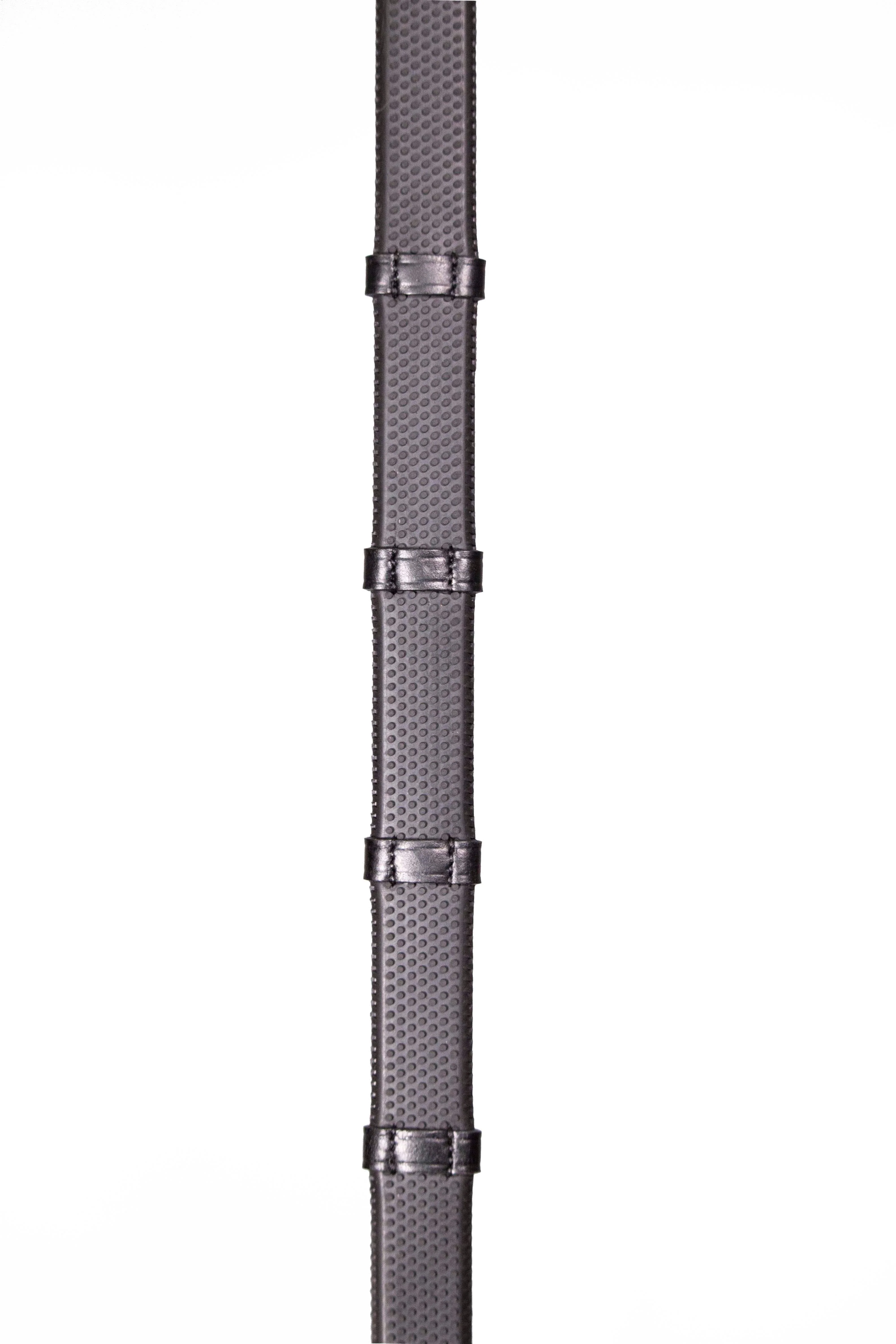 Henry James Small Pimple Hybrid Rubber Reins With Leather Stoppers