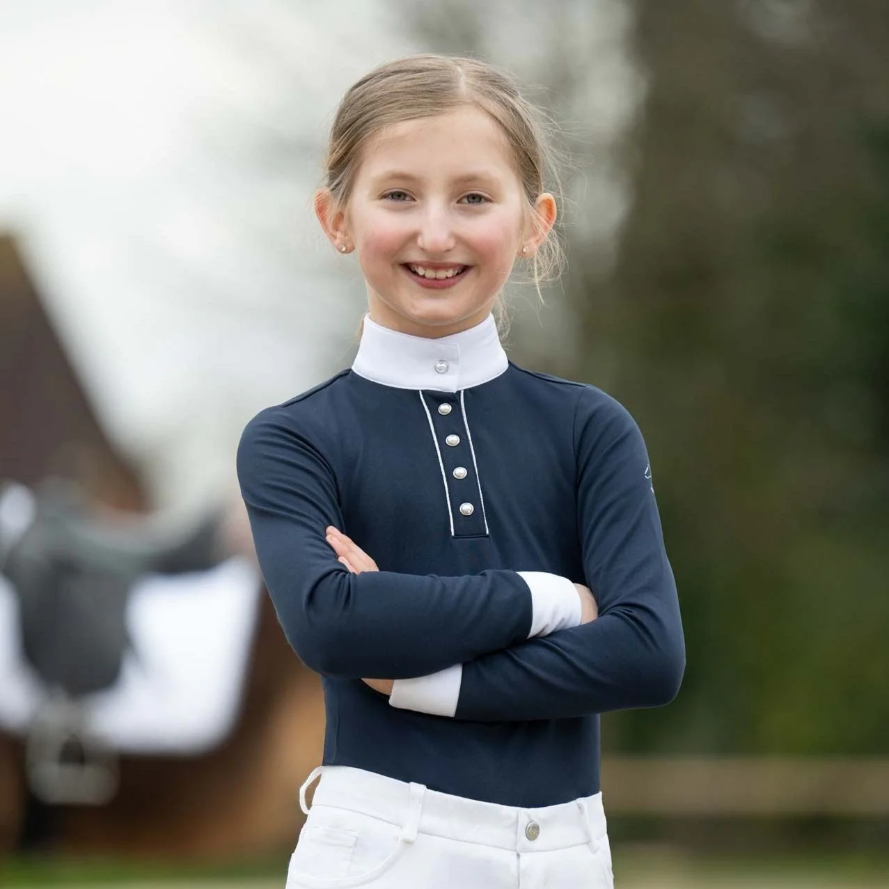 HKM Children's Long Sleeve Competition Shirt -Emilia Kids- - Image 8