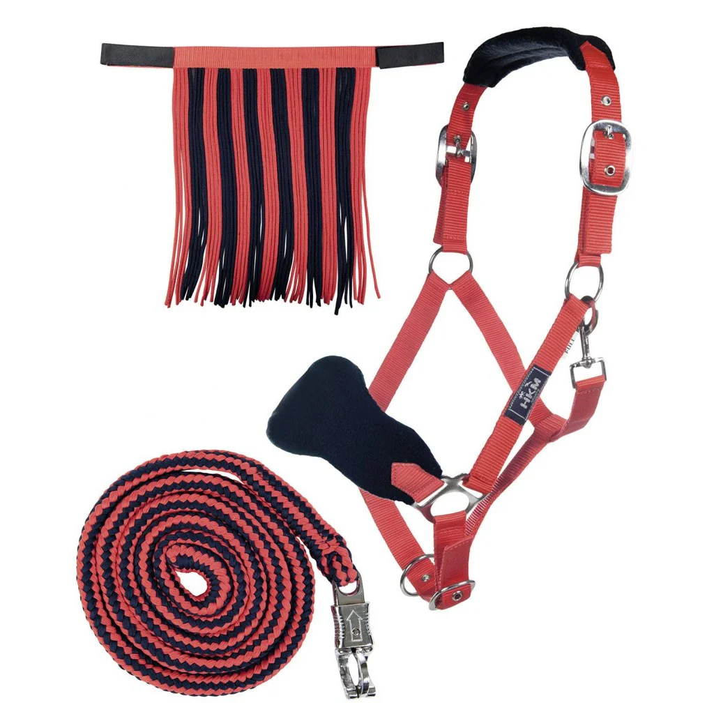 HKM Head Collar & Lead Rope with Panic Hook & Fly Fringe - Image 2
