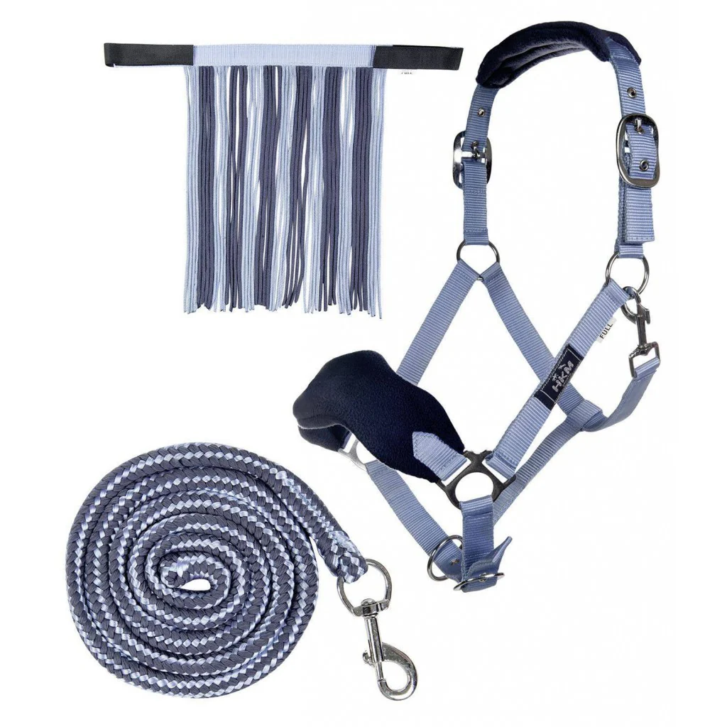 HKM Head Collar & Lead Rope with Snap Hook & Fly Fringe - Image 4