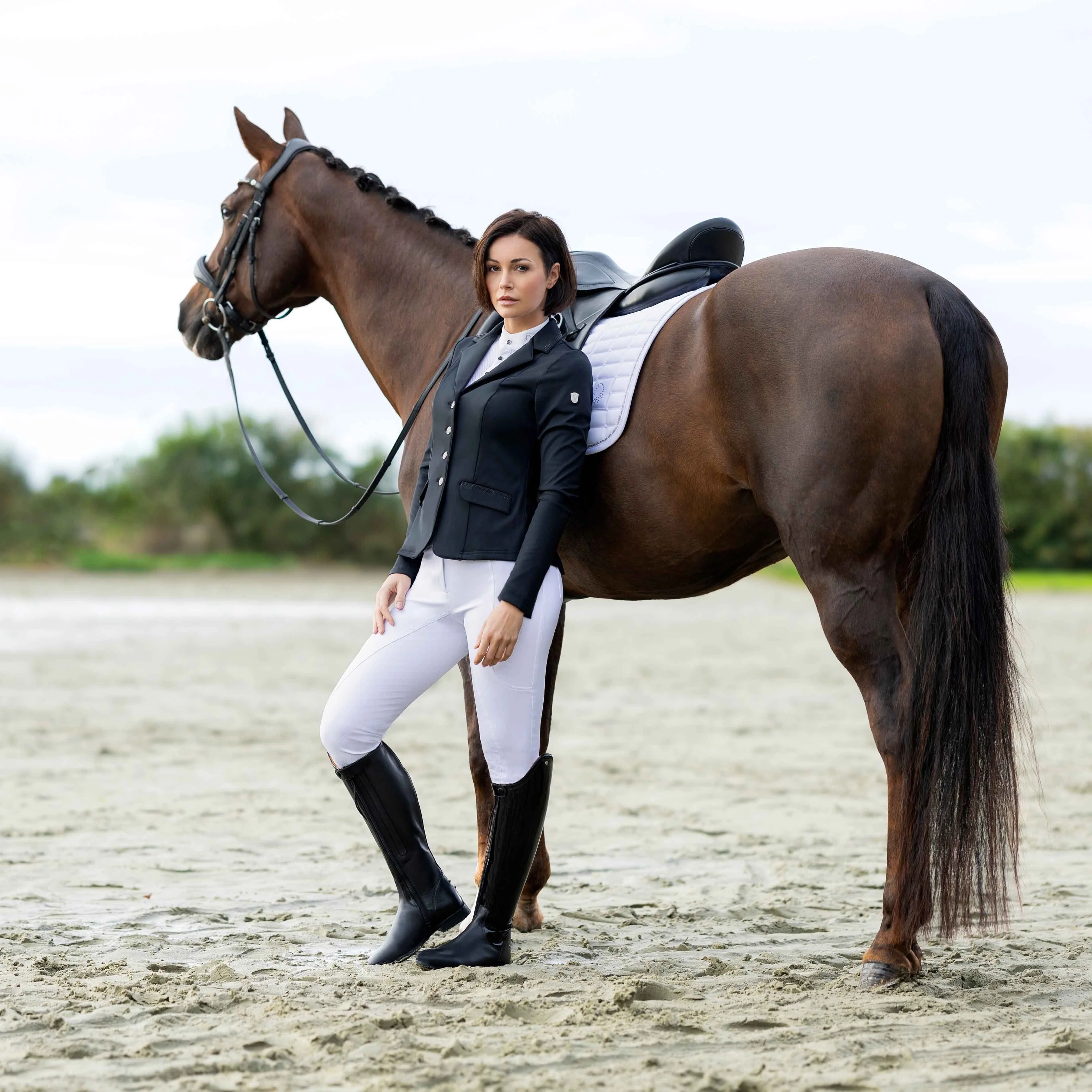 HKM Ladies Silicone Full Seat Riding Breeches -Amalfi- - Image 9