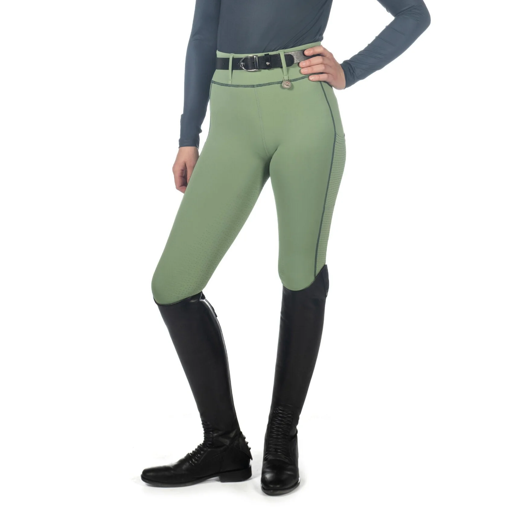 HKM Ladies Silicone Full Seat Riding Tights -Juna- - Image 4