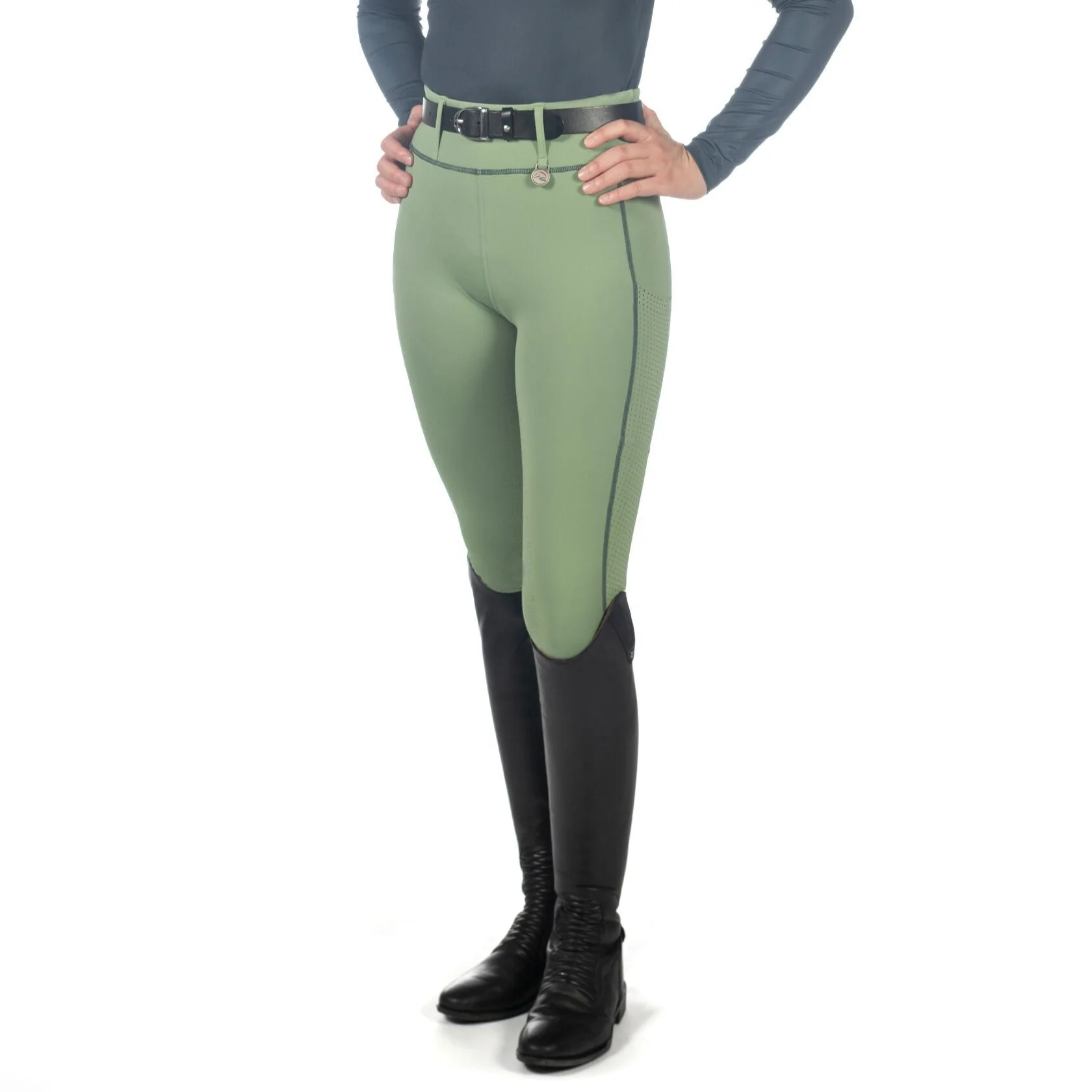 HKM Ladies Silicone Full Seat Riding Tights -Juna- - Image 5