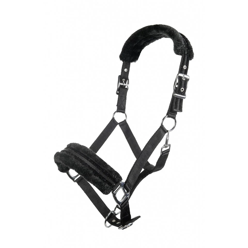 HKM Nylon Head Collar -Glitter- Polar Fleece Lining - Image 5