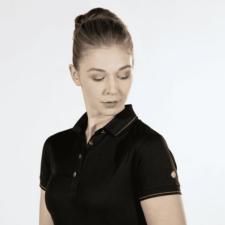 HKM Rose-Gold Glamour Style Polo Shirt - Image 5