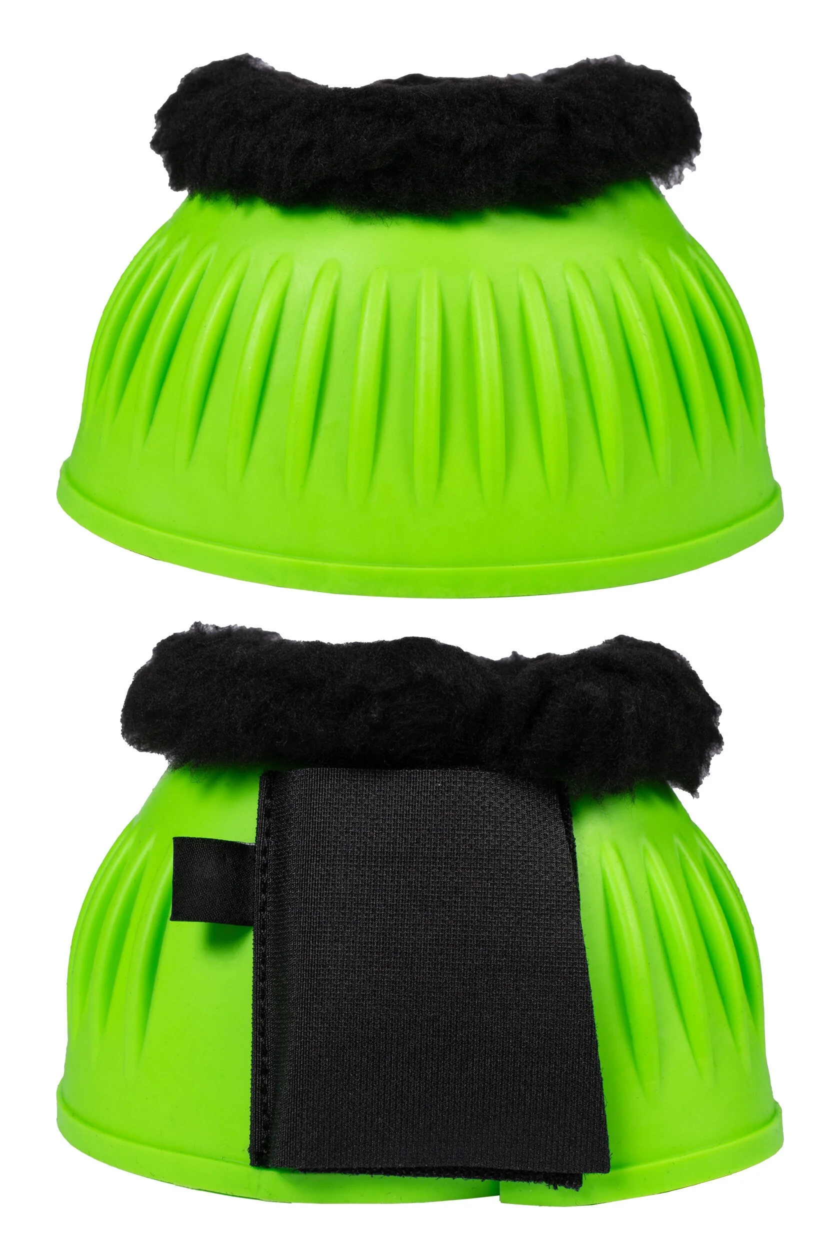 HKM Rubber Over Reach Boots -Atlanta Neon- with Fur - Image 2