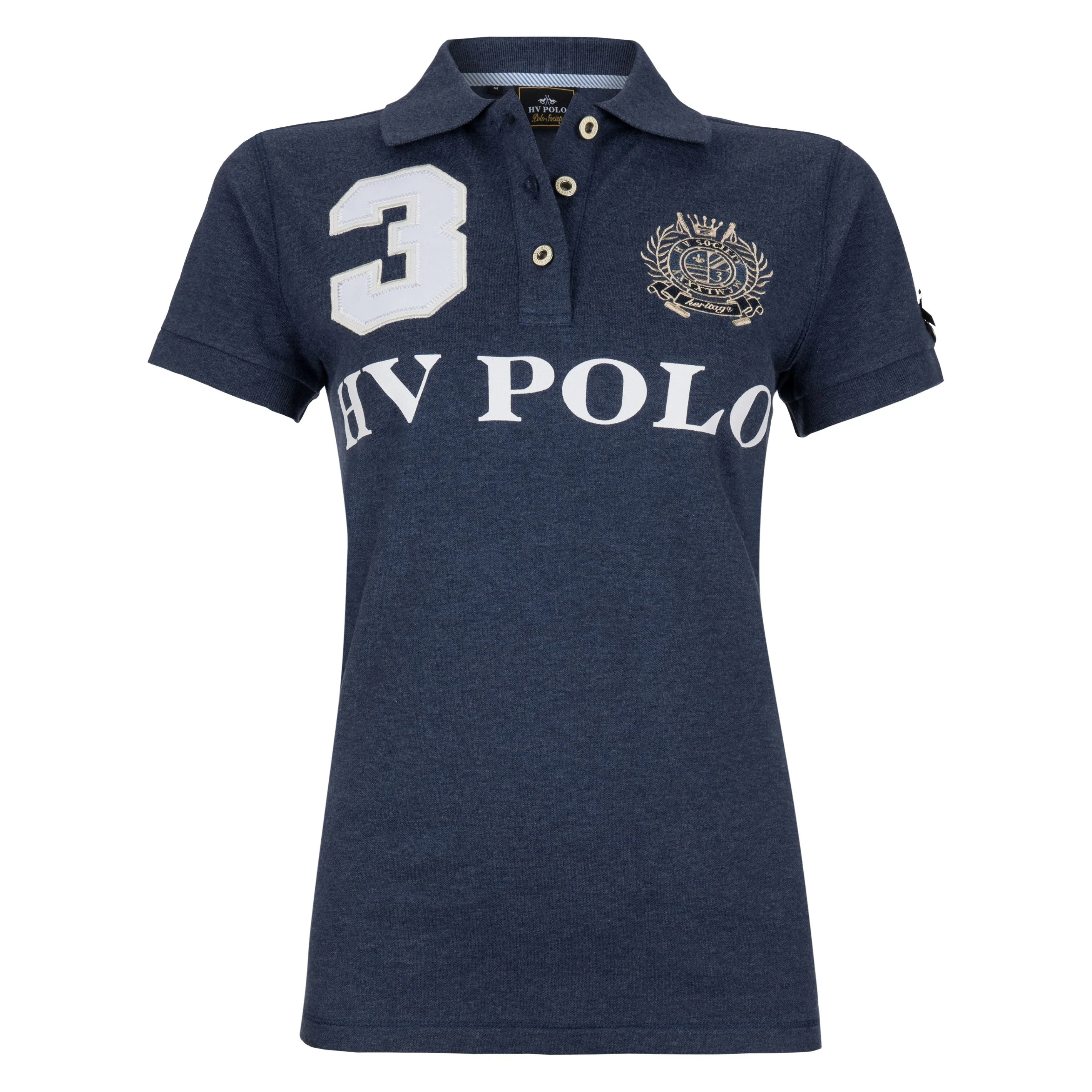 HV Polo Women's Favouritas EQ Blue Short Sleeve Polo Shirt - Image 3