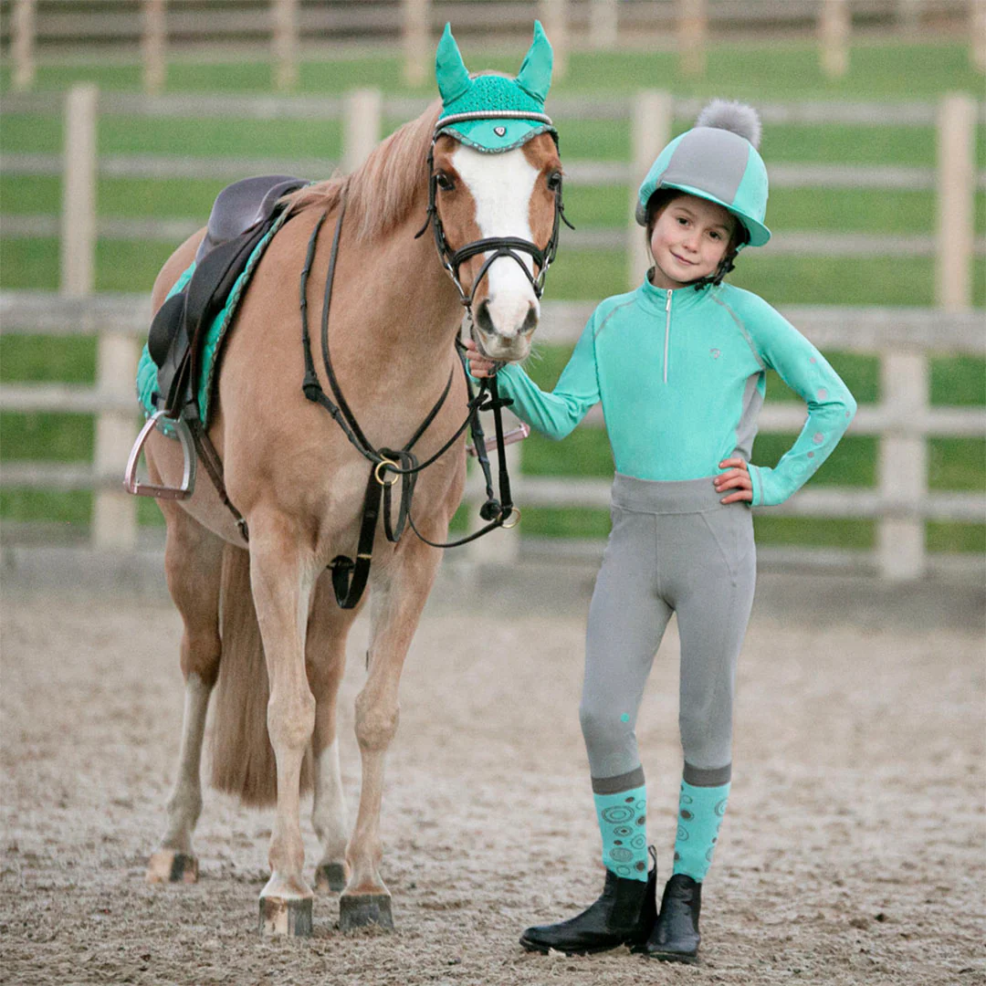 Hy Equestrian DynaMizs Ecliptic Junior Knee Grip Riding Tights - Image 3