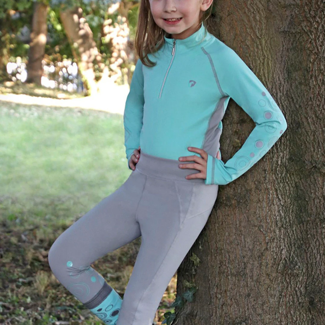 Hy Equestrian DynaMizs Ecliptic Junior Knee Grip Riding Tights - Image 4