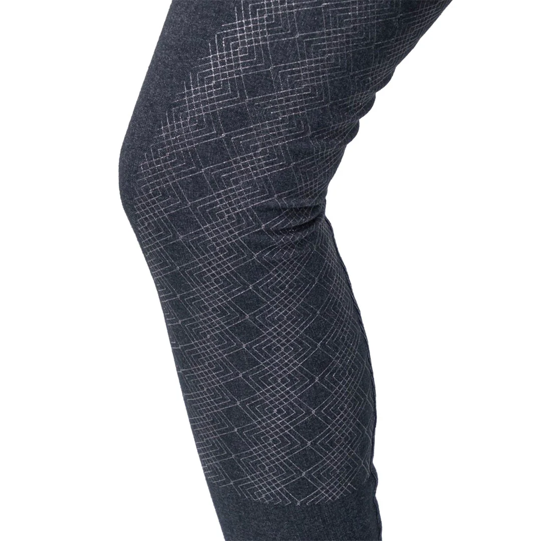 Hy Equestrian Ladies Jesmond Jewel Denim Look Ladies Riding Tights - Image 5