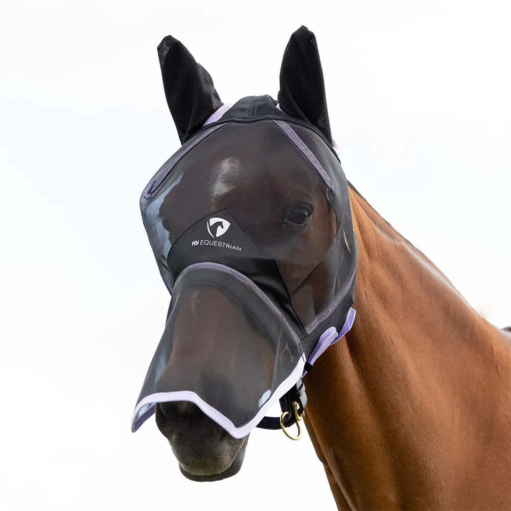 Hy Equestrian Mesh Full Mask with Ears and Nose Coverage - Image 6