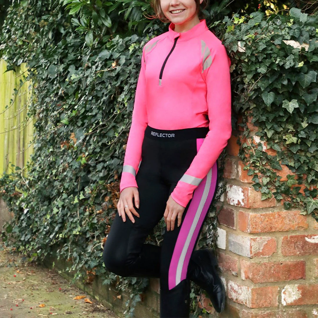 Hy Equestrian Ladies Reflector Riding Tights - Image 4