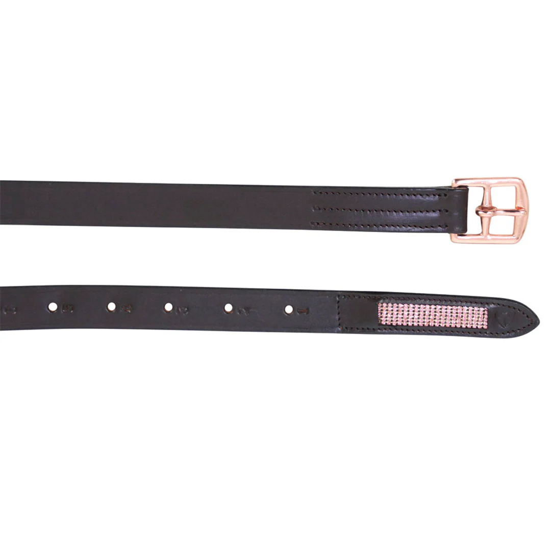 Hy Equestrian Rosciano Rose Gold Detail Stirrup Leathers - Image 4