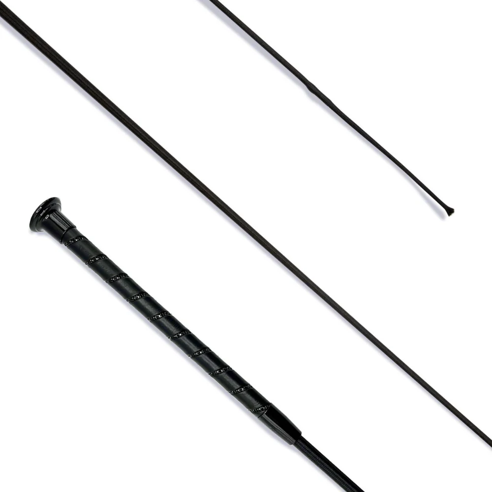 KM Elite Black Crystal Dressage Whip