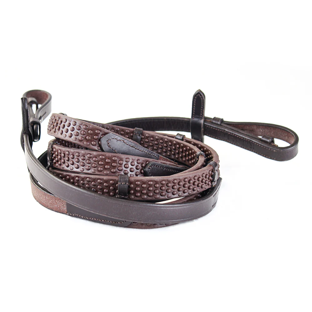 KM Elite Pro Grip Eventer Reins with Stoppers - Image 2