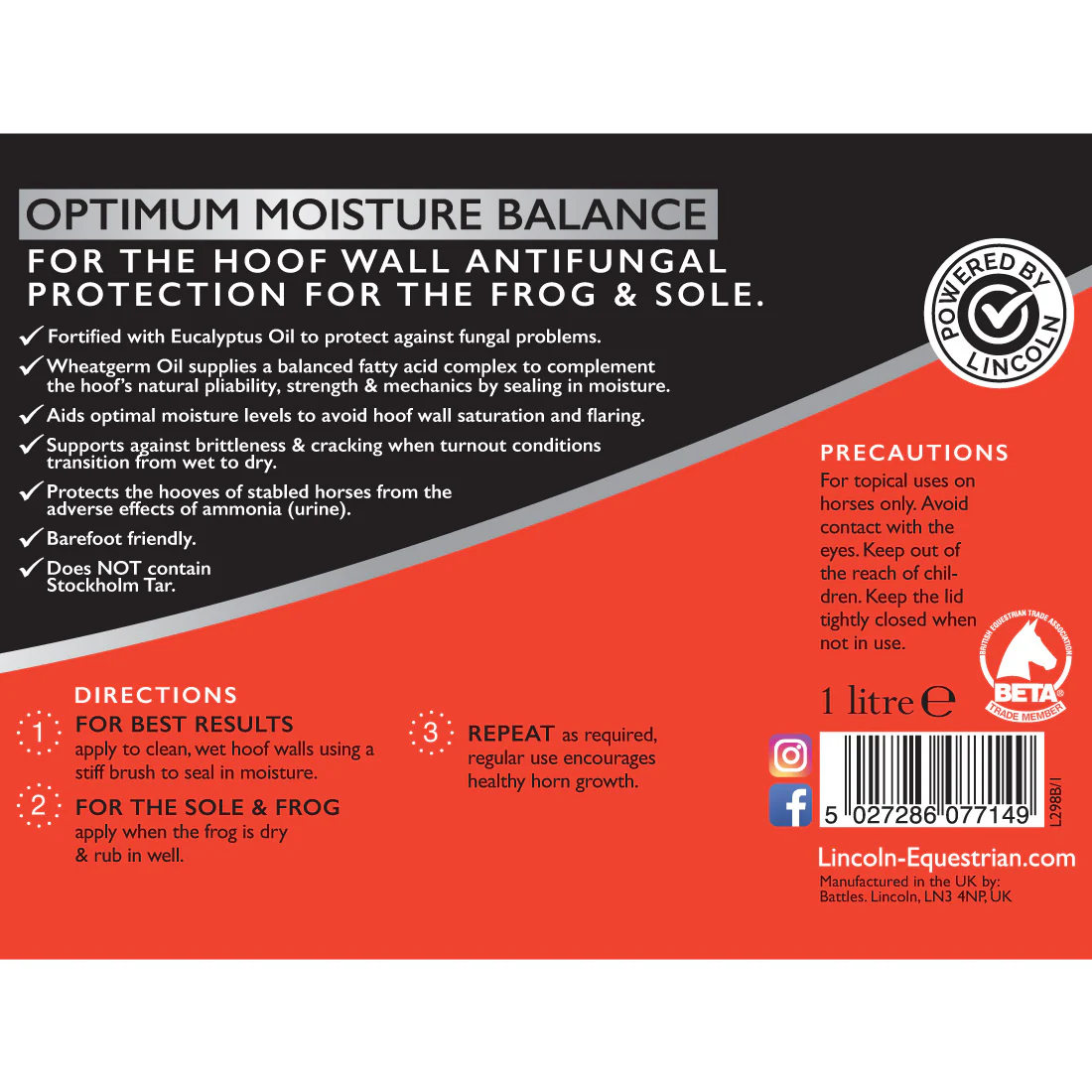Lincoln Eucalyptus Hoof & Sole Dressing - Image 2