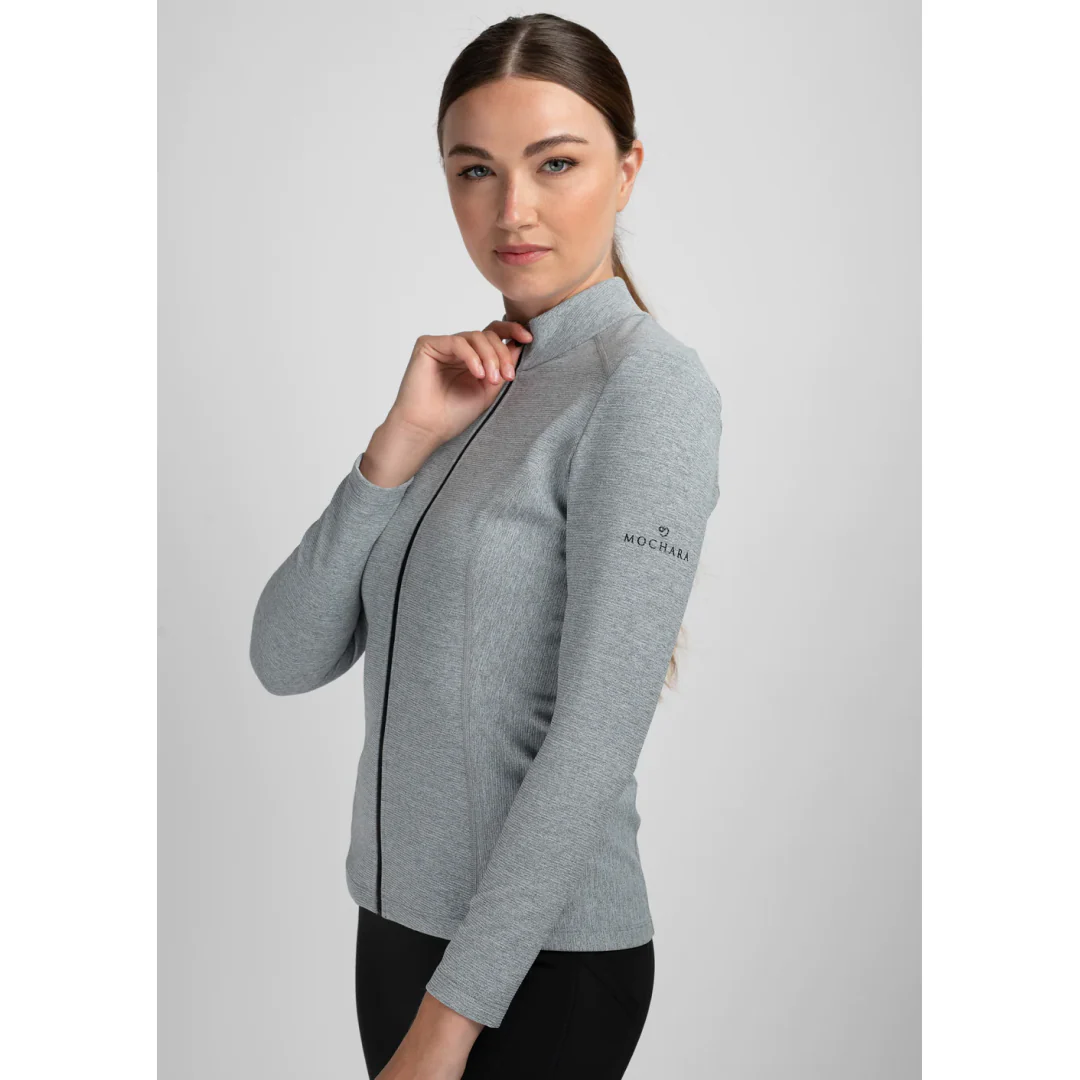 Mochara Grey Melange Rib Jacket - Image 2