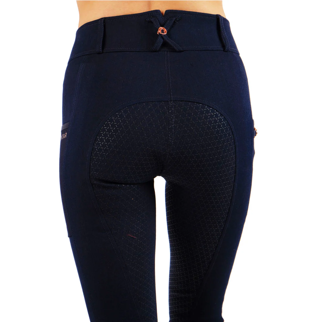 Montar Holly Rose Gold Detail Ladies Full Grip Riding Breeches - Image 3