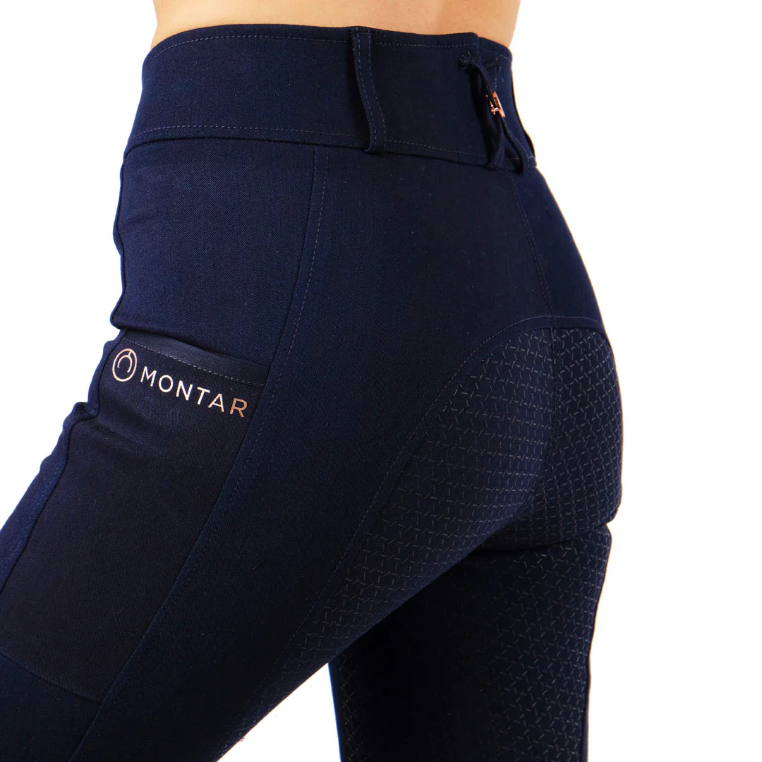 Montar Holly Rose Gold Detail Ladies Full Grip Riding Breeches - Image 4