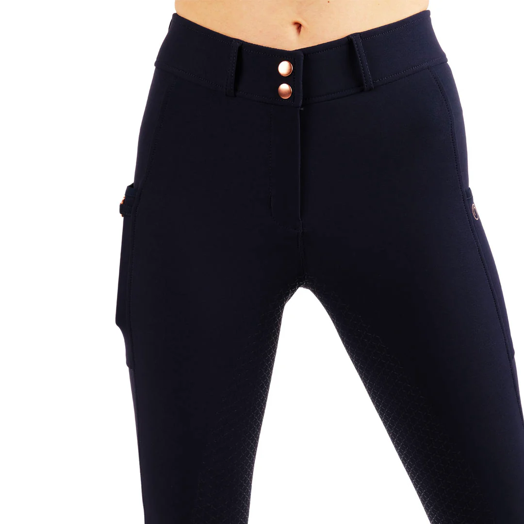 Montar Holly Rose Gold Detail Ladies Full Grip Riding Breeches - Image 9