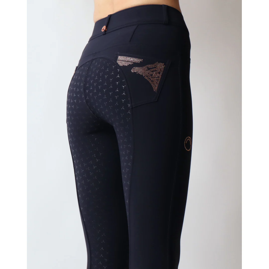 Montar Rosa Full Grip Breeches With Rosegold Crystals - Image 2