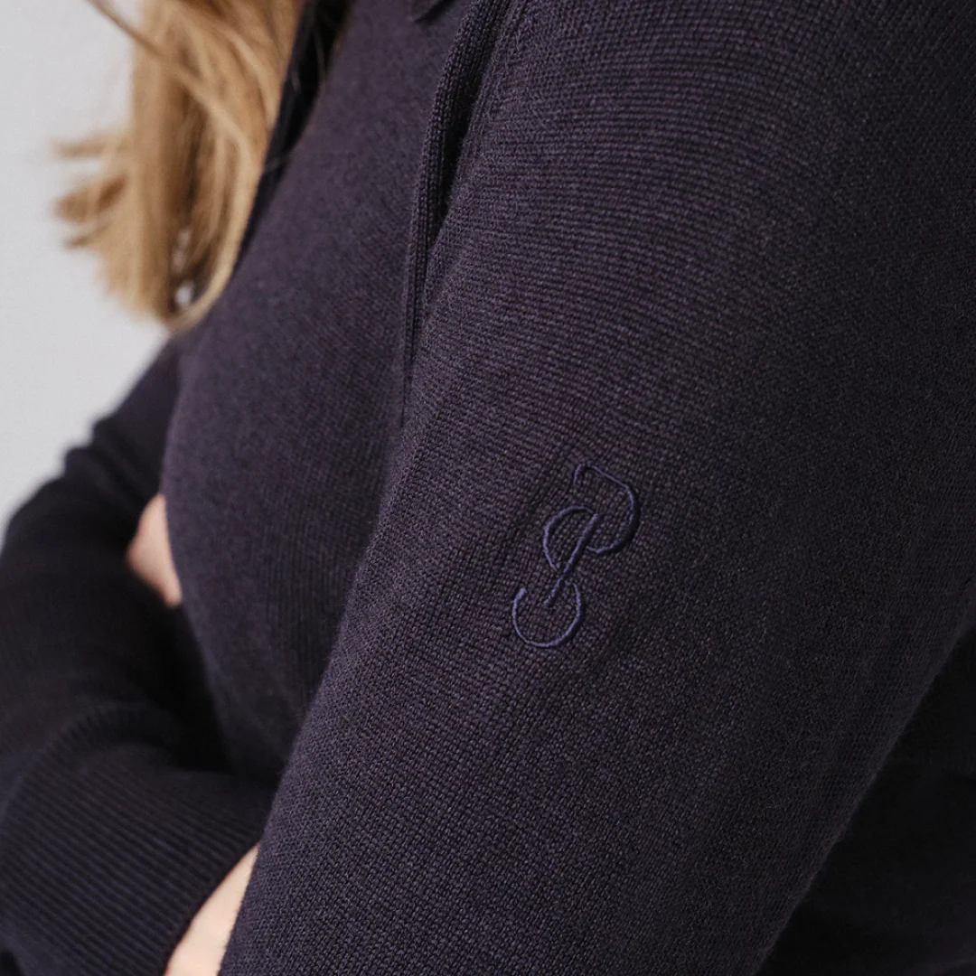 PS of Sweden Navy Hailey Fine Knit Sweater - Image 3