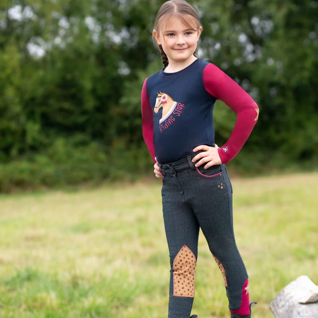 Little Rider Riding Star Denim Jodhpurs - Image 2