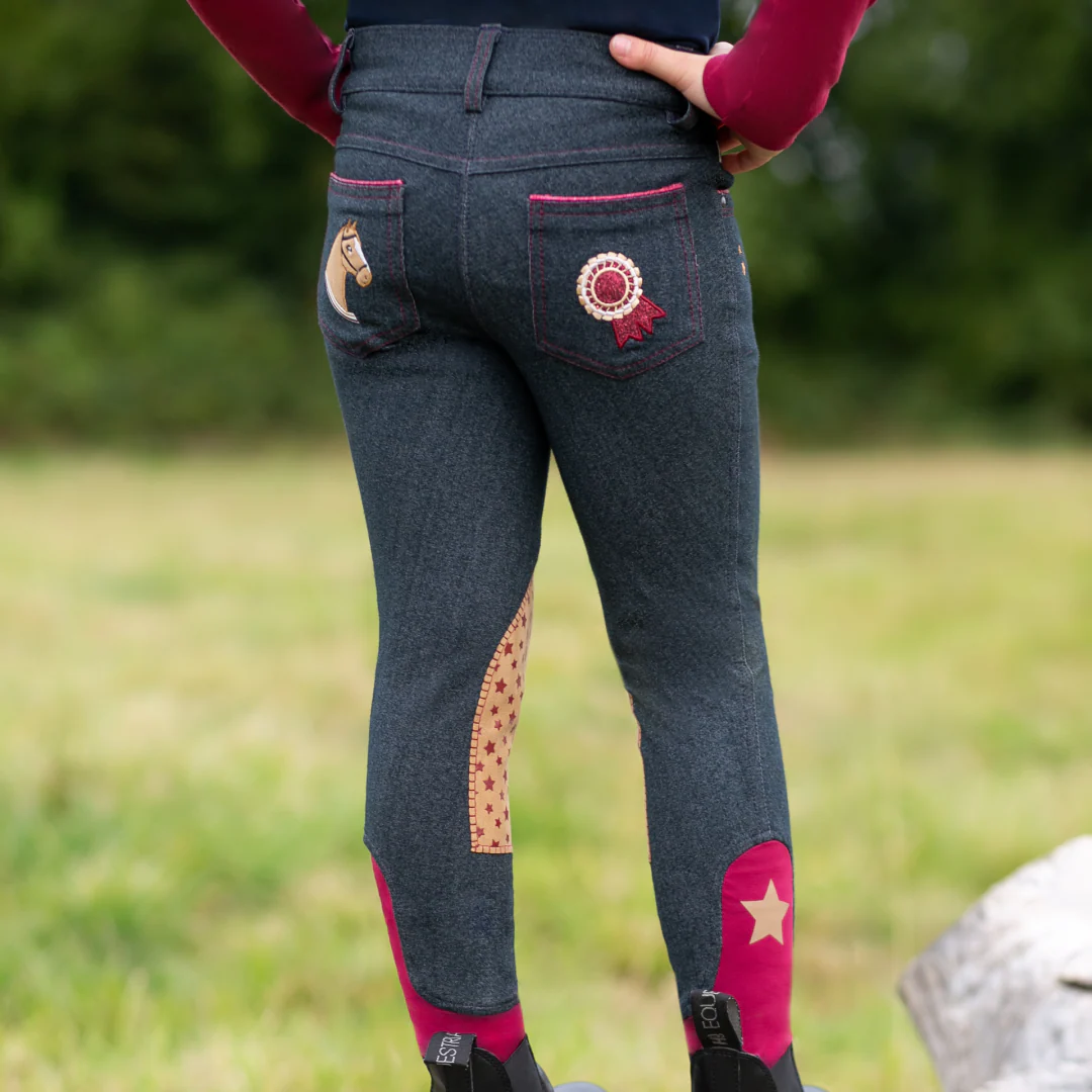 Little Rider Riding Star Denim Jodhpurs - Image 3
