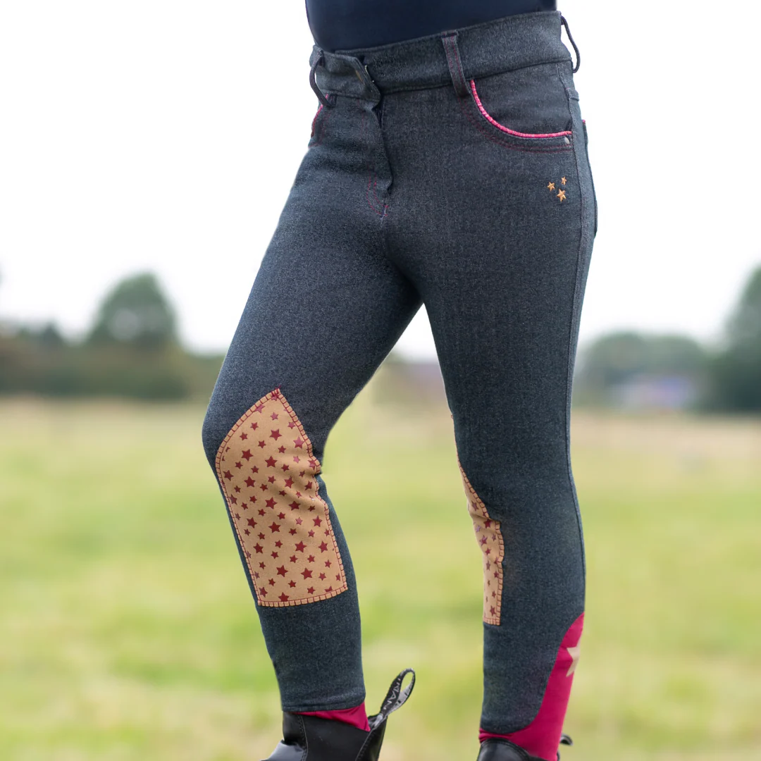 Little Rider Riding Star Denim Jodhpurs - Image 4