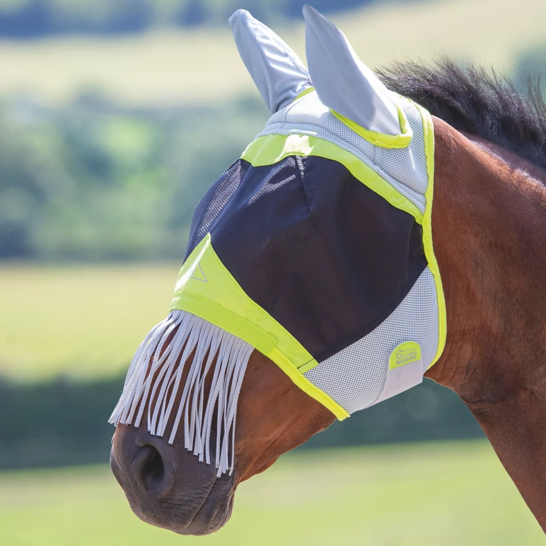 Shires FlyGuard Pro Air Motion Fly Mask With Ears & Fringe - Image 2