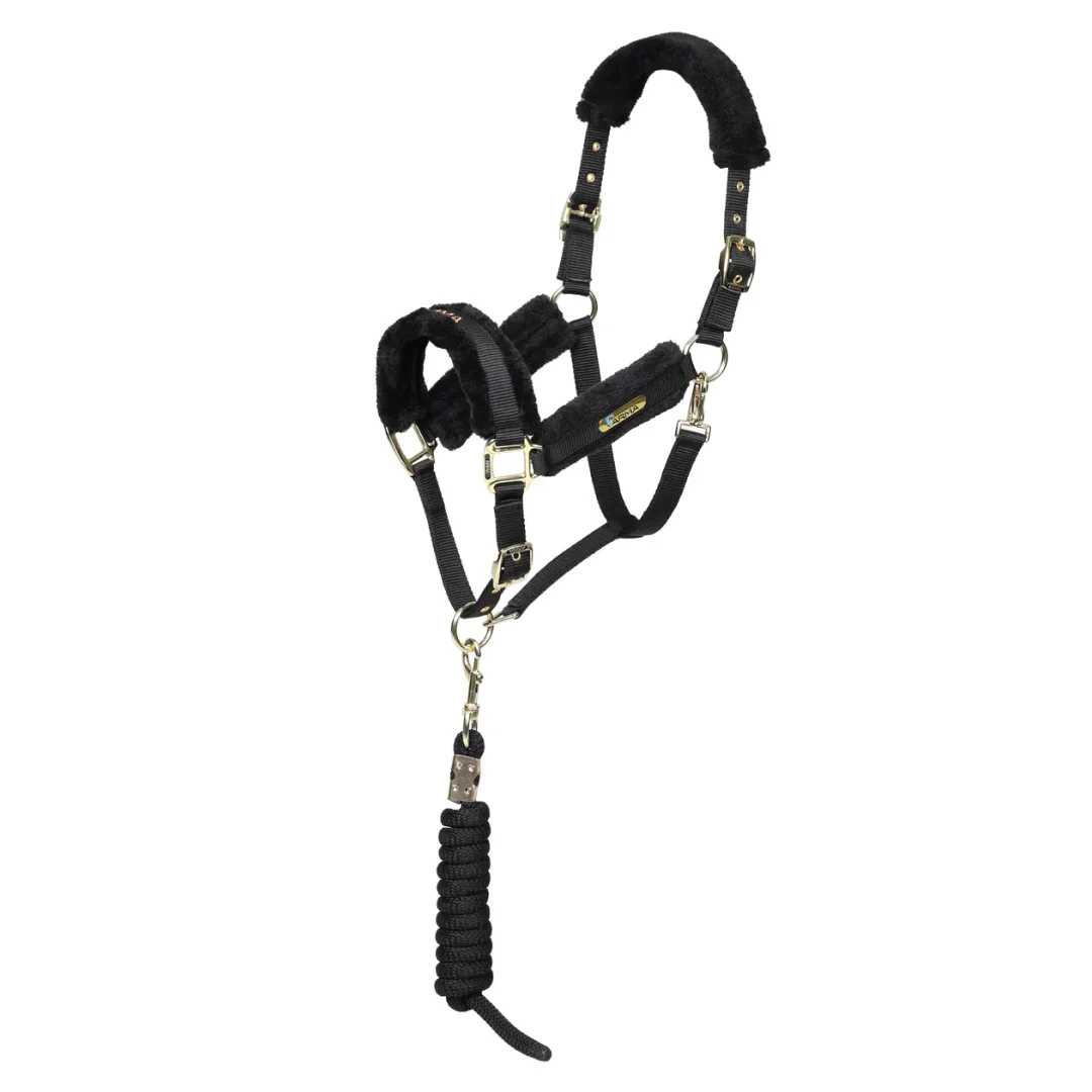 Shires ARMA Faux Fur Logo Headcollar & Lead Rope