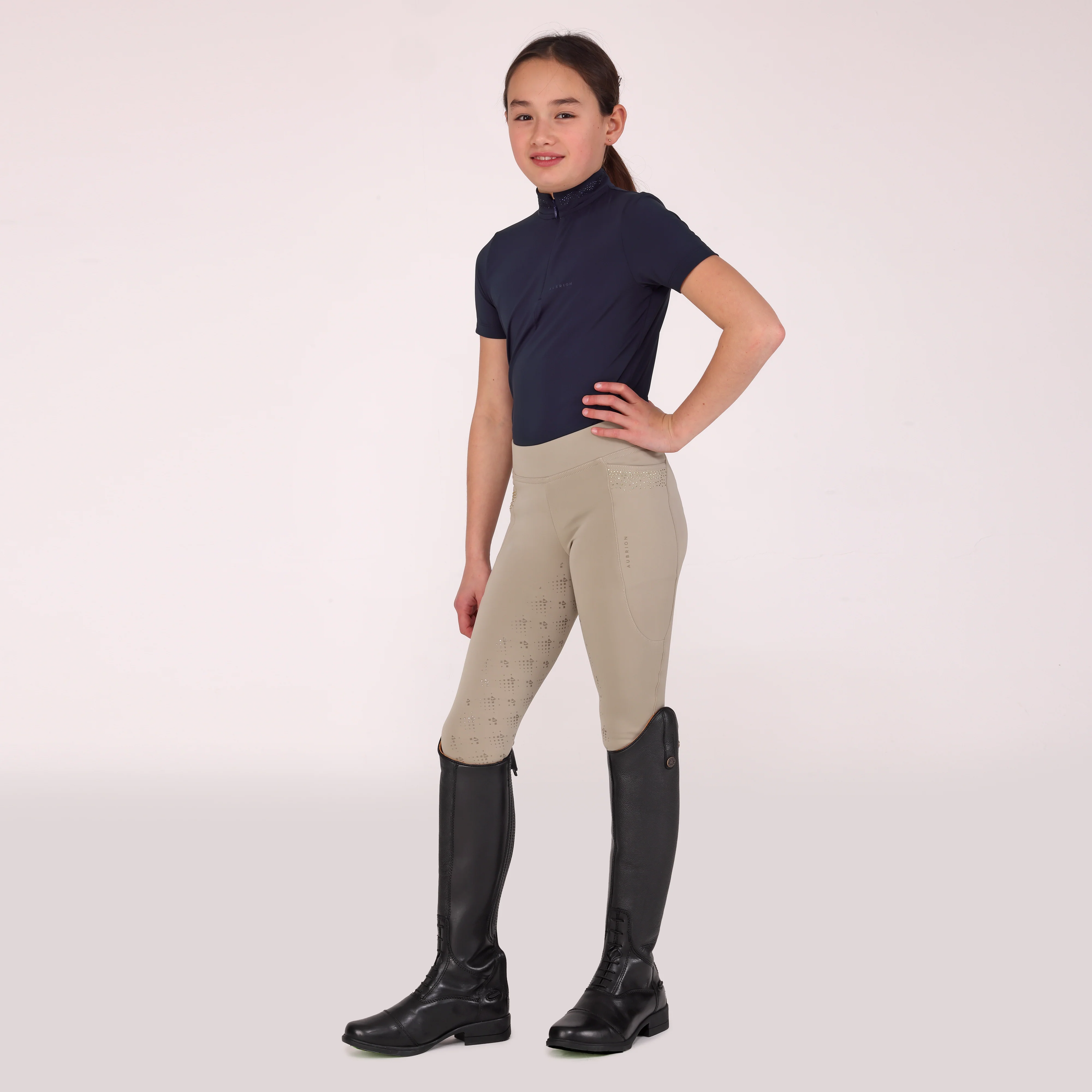 Shires Aubrion Optima GX Riding Tights - Young Rider - Image 40