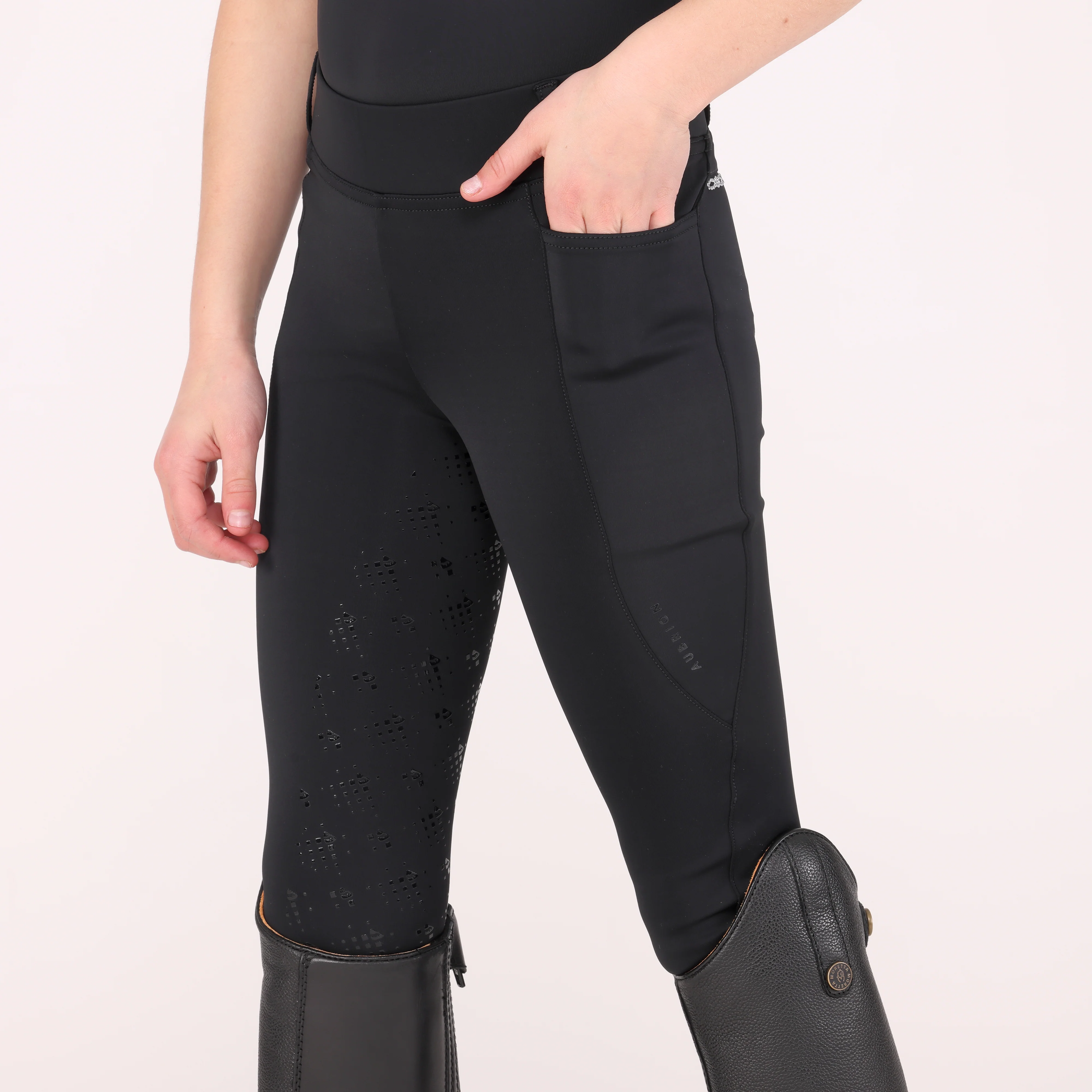 Shires Aubrion Optima LX Riding Tights - Young Rider - Image 17