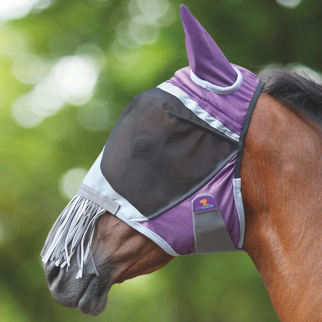 Shires FlyGuard Pro Deluxe Fly Mask With Ears & Nose Fringe - Image 3