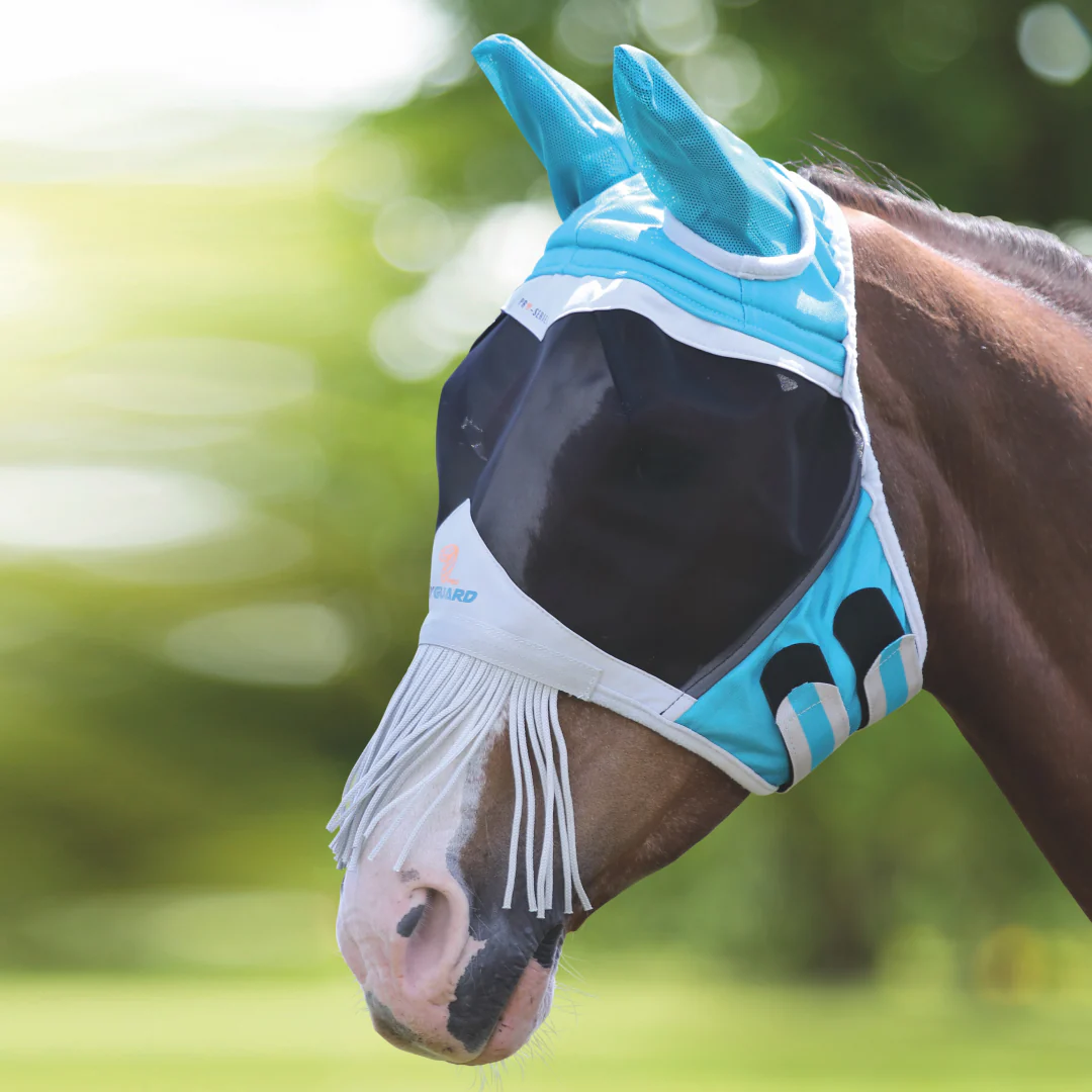 Shires FlyGuard Pro Fine Mesh Fly Mask With Nose Fringe - Image 2