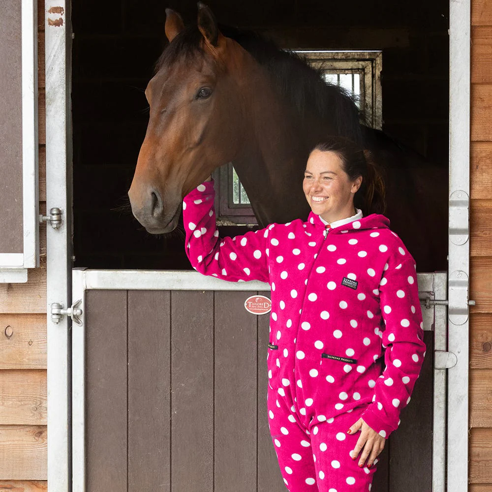 Supreme Products Adult's Dotty Fleece Onesie - Image 3