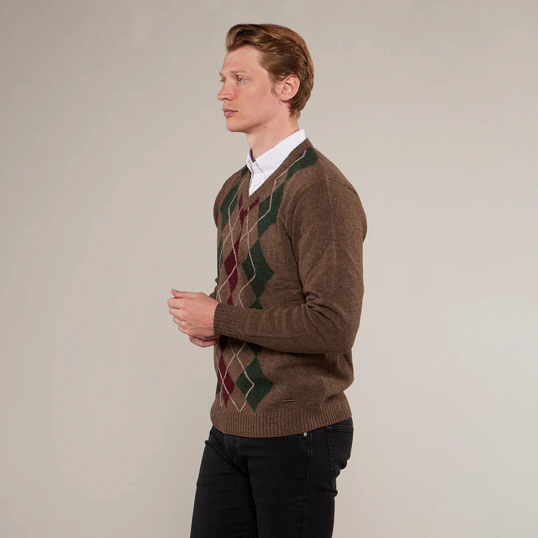 Toggi Men's Cove V Neck Argyle Jumper - Image 3