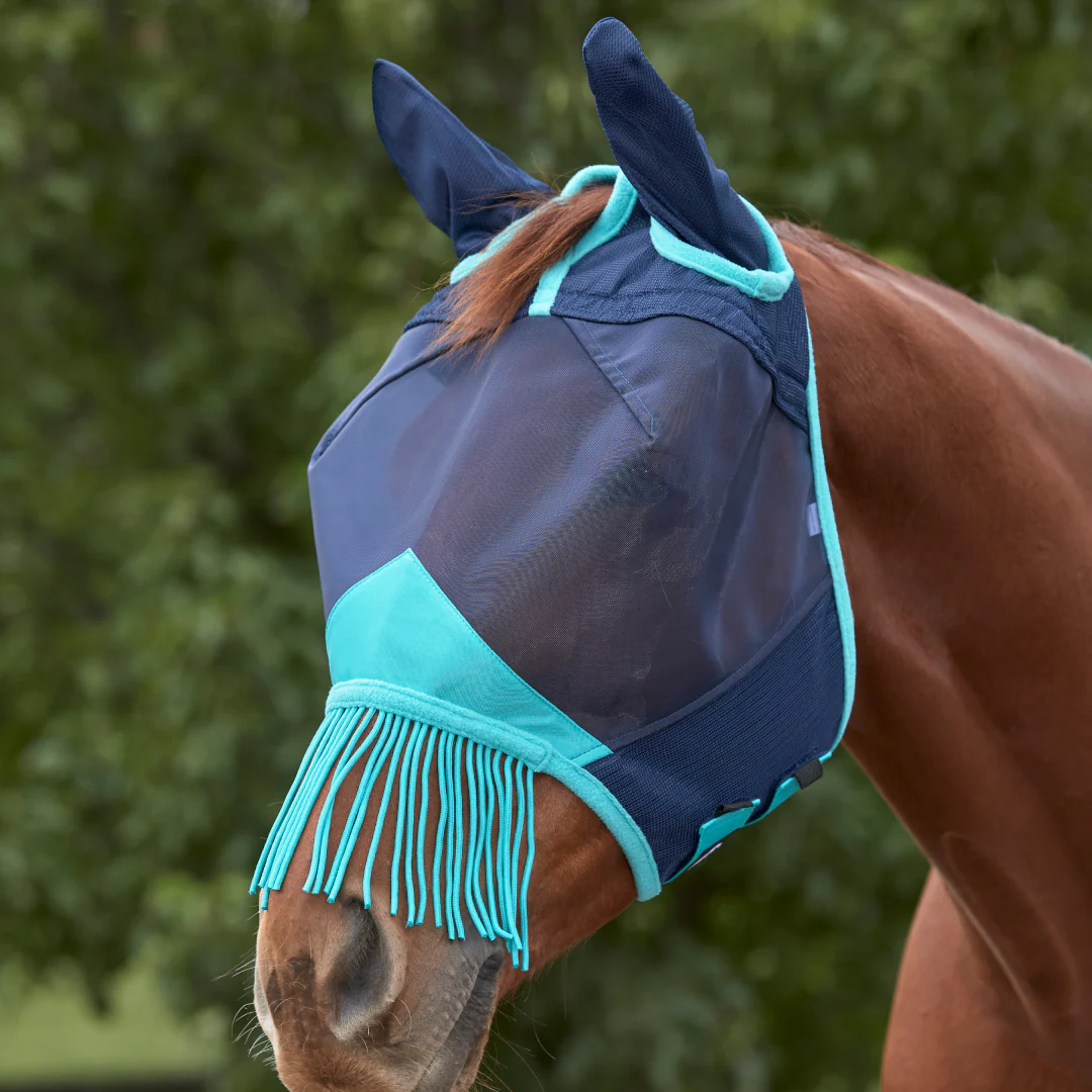 Weatherbeeta ComfiTec Deluxe Fine Mesh Mask With Ears & Tassels - Image 2