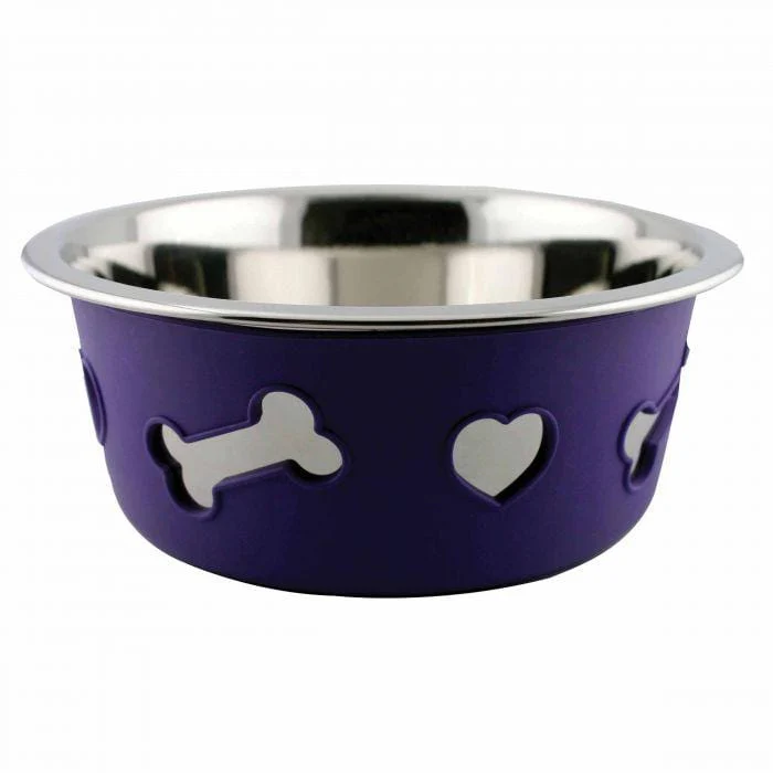 Weatherbeeta Non-Slip Stainless Steel Silicone Bone Dog Bowl - Image 3