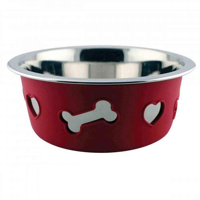 Weatherbeeta Non-Slip Stainless Steel Silicone Bone Dog Bowl - Image 4