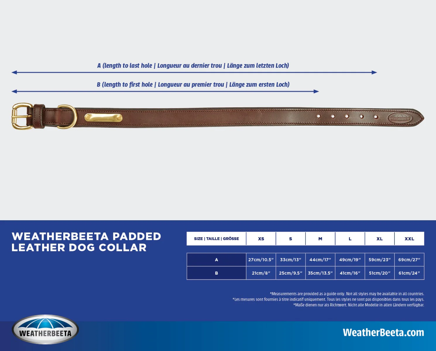 Weatherbeeta Padded Leather Dog Collar - Image 7